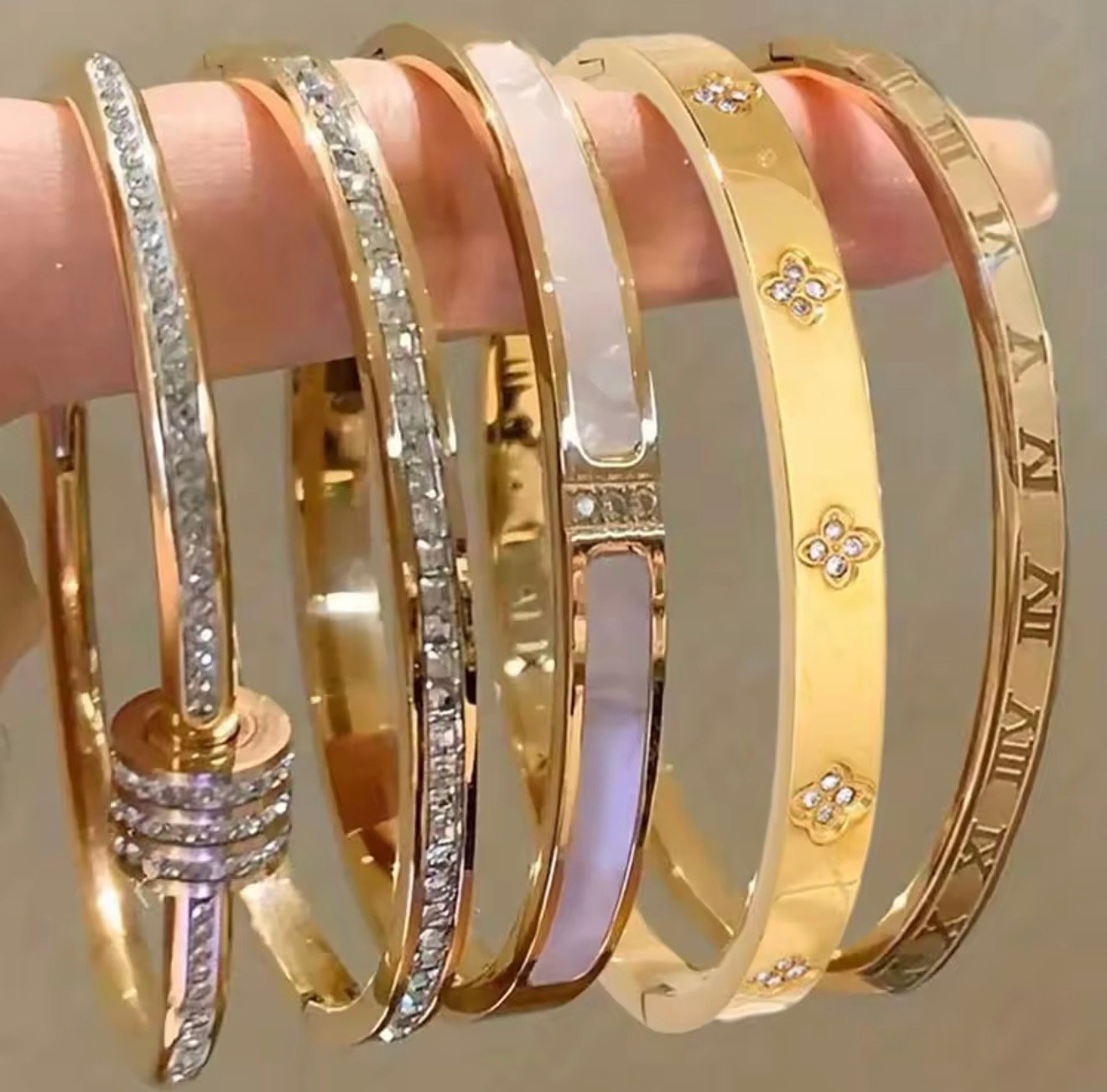 Gold & Silver Bangle Bracelet